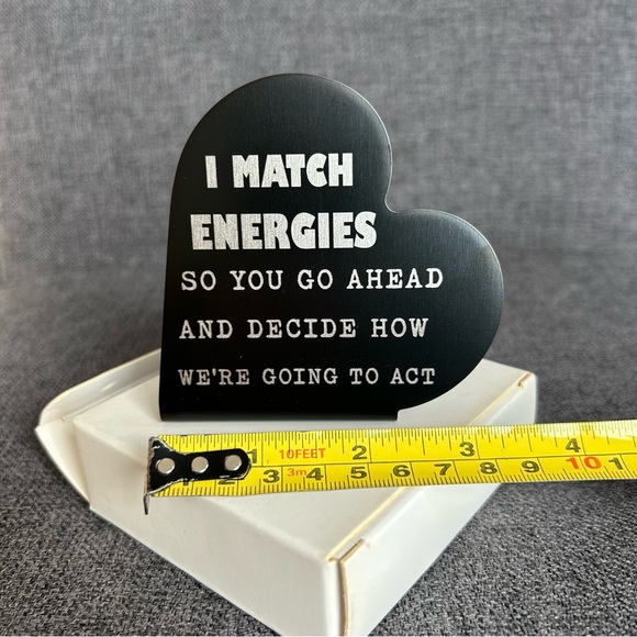 Funny, Heart Shaped Desk Decor, Stainless Steel, Black, Silver - Picture 7 of 17